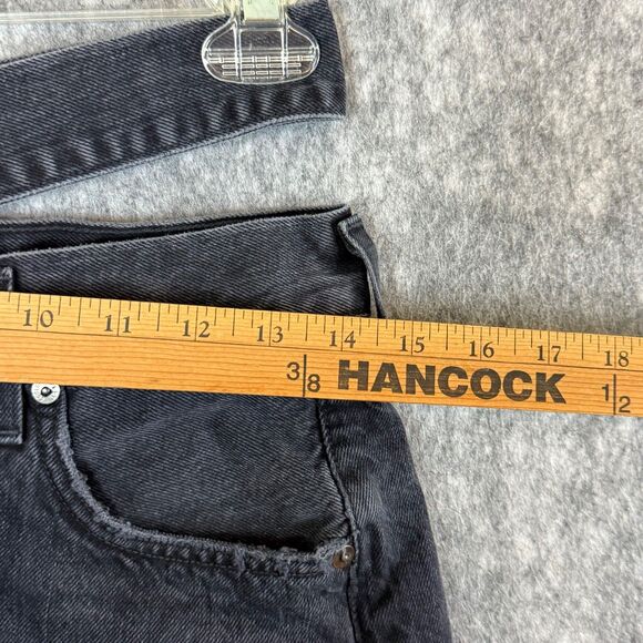 AGOLDE Shorts Womens 26 Black Fade High Rise Broken Waistband Cut Off Button Fly - Picture 6 of 11